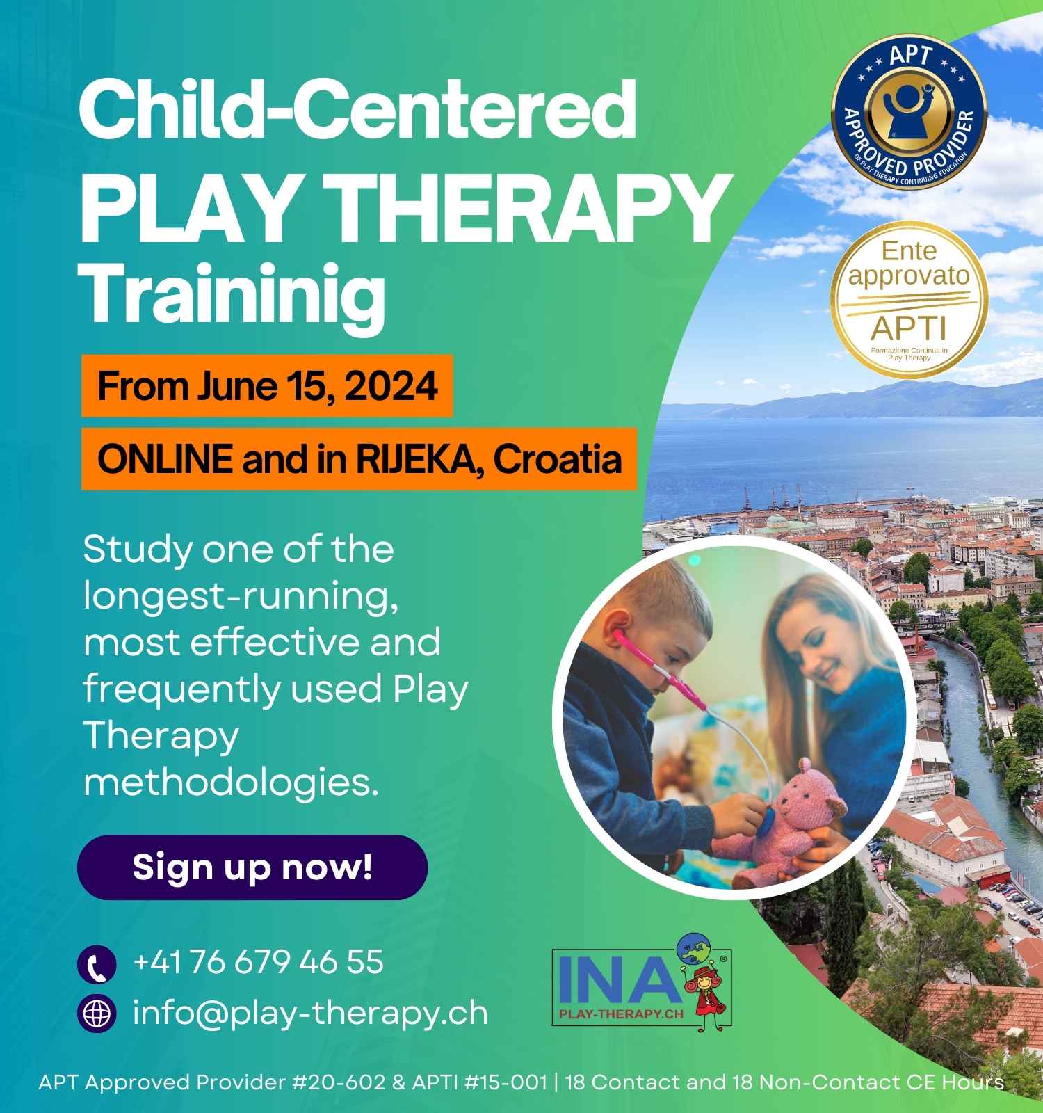 child-centered play therapy training in Rijeka Croatia