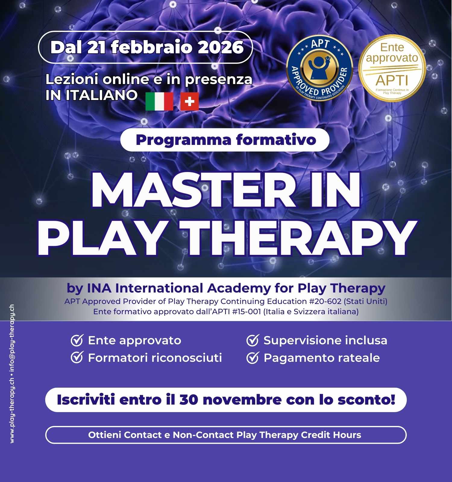 master in play therapy dal 21 febbraio 2026